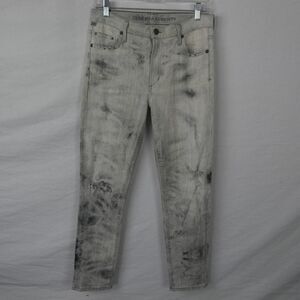 Citizens of Humanity Rocket Crop High Rose Skinny Jeans Distressed Bleached 30